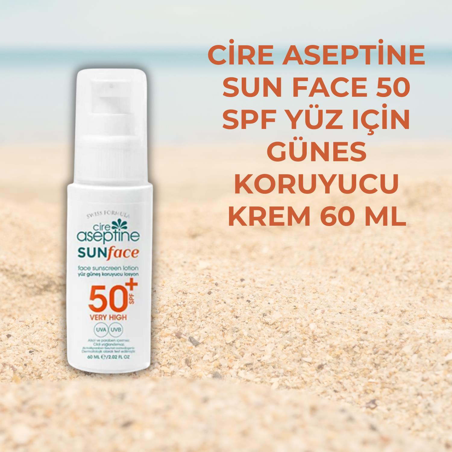Cire Aseptine SunFace 50 Spf Yüz Için Günes Koruyucu Krem 60 ml