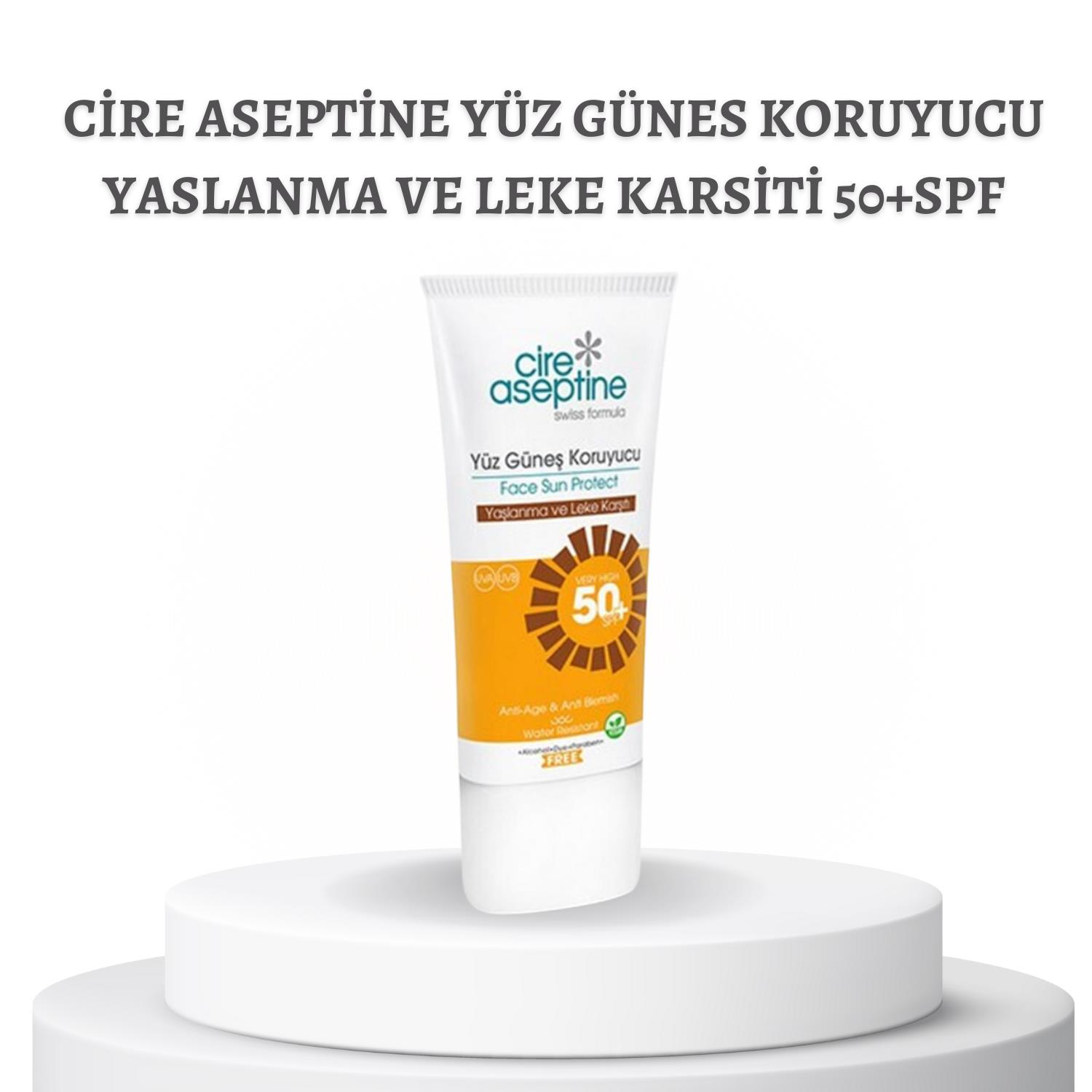Cire Aseptine Yüz Günes Koruyucu Yaslanma ve Leke Karsiti 50+SPF