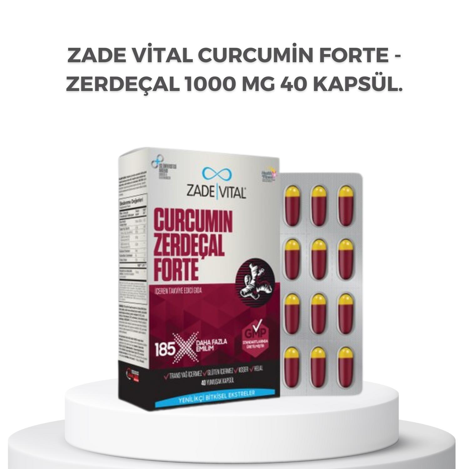 Zade Vital Curcumin Forte - Zerdeçal 1000 mg 40 Kapsül